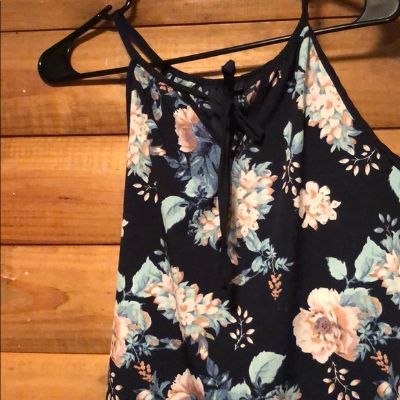 Navy floral tank top - Picture 2 of 2